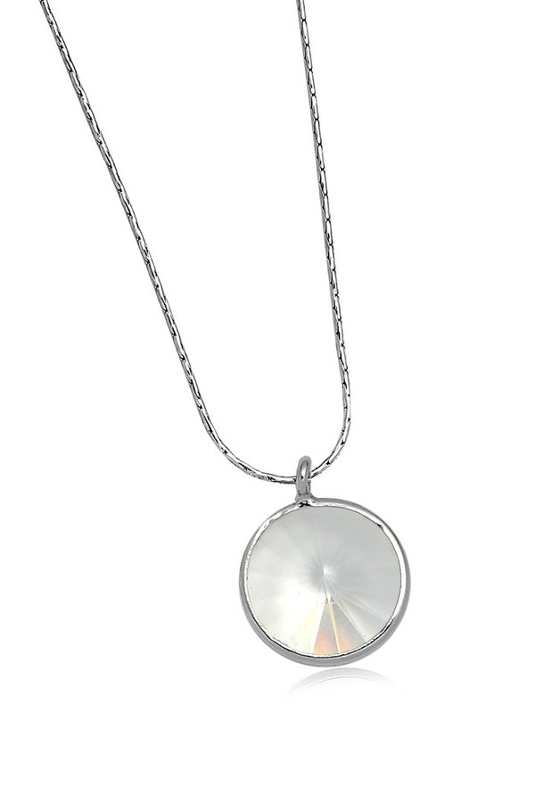 Collier mit rundem Swarovski-Kristall in weiß